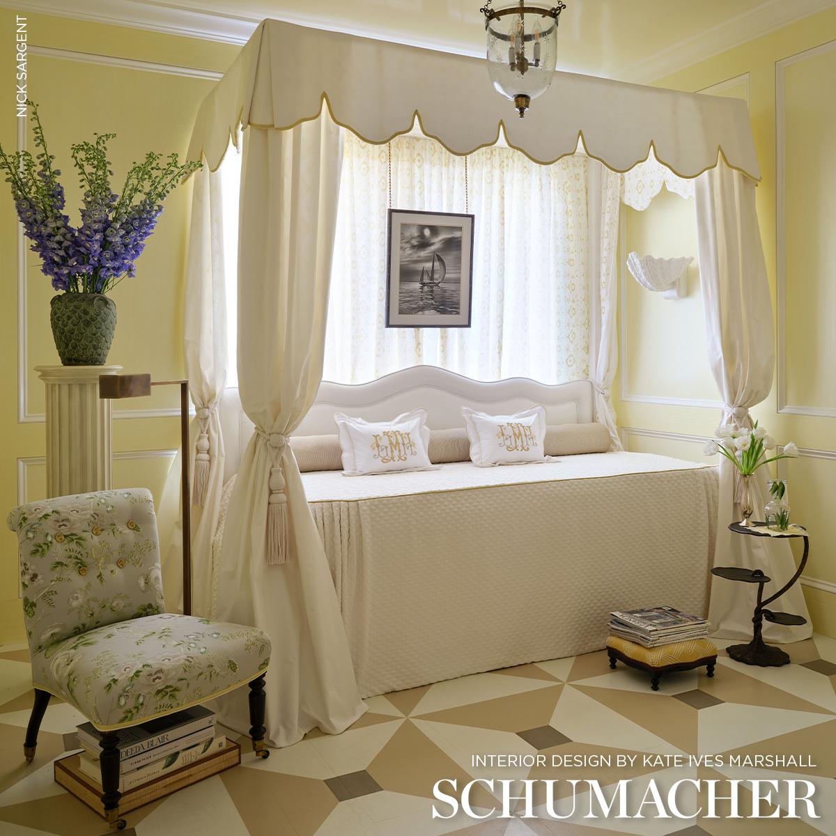 Schumacher Salisbury Chintz Taupe Fabric