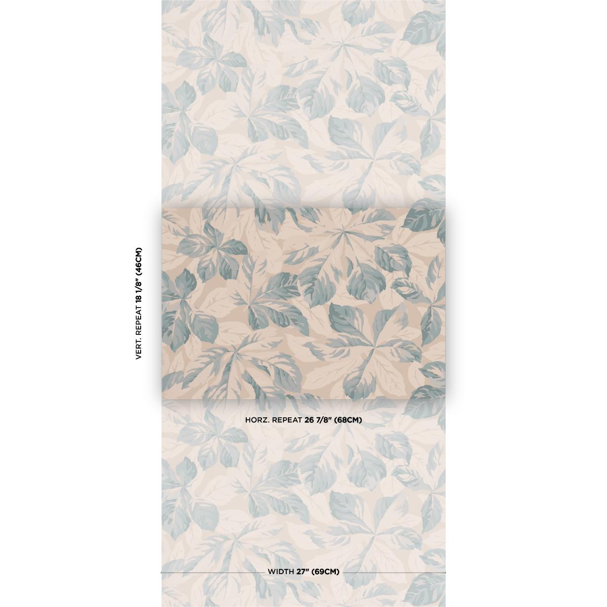 Schumacher Arboreal Handprint Blue Wallpaper