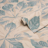 Schumacher Arboreal Handprint Blue Wallpaper