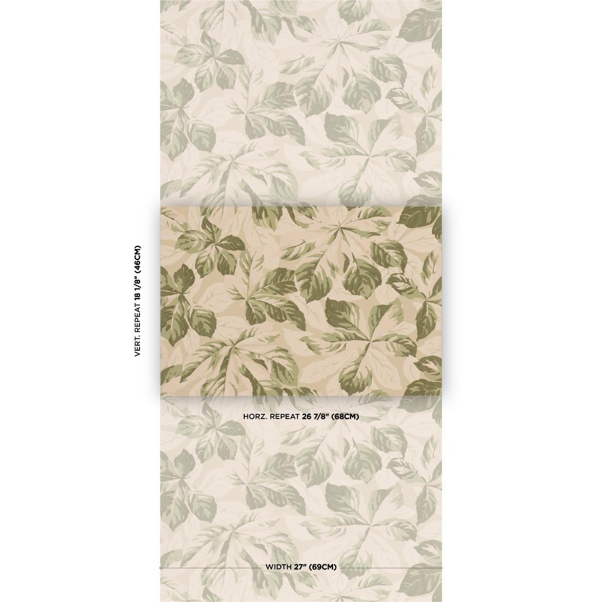 Schumacher Arboreal Handprint Leaf Wallpaper
