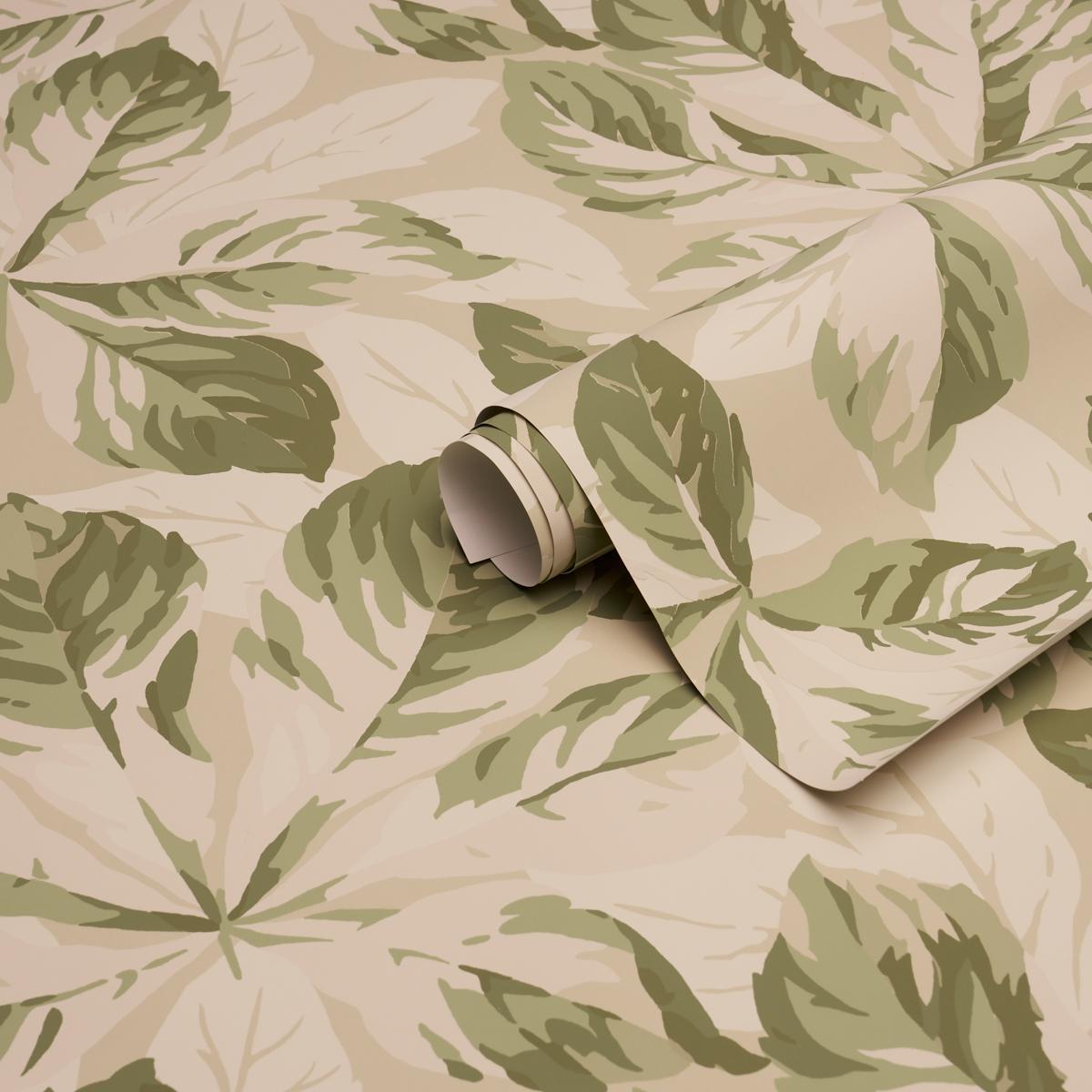 Schumacher Arboreal Handprint Leaf Wallpaper