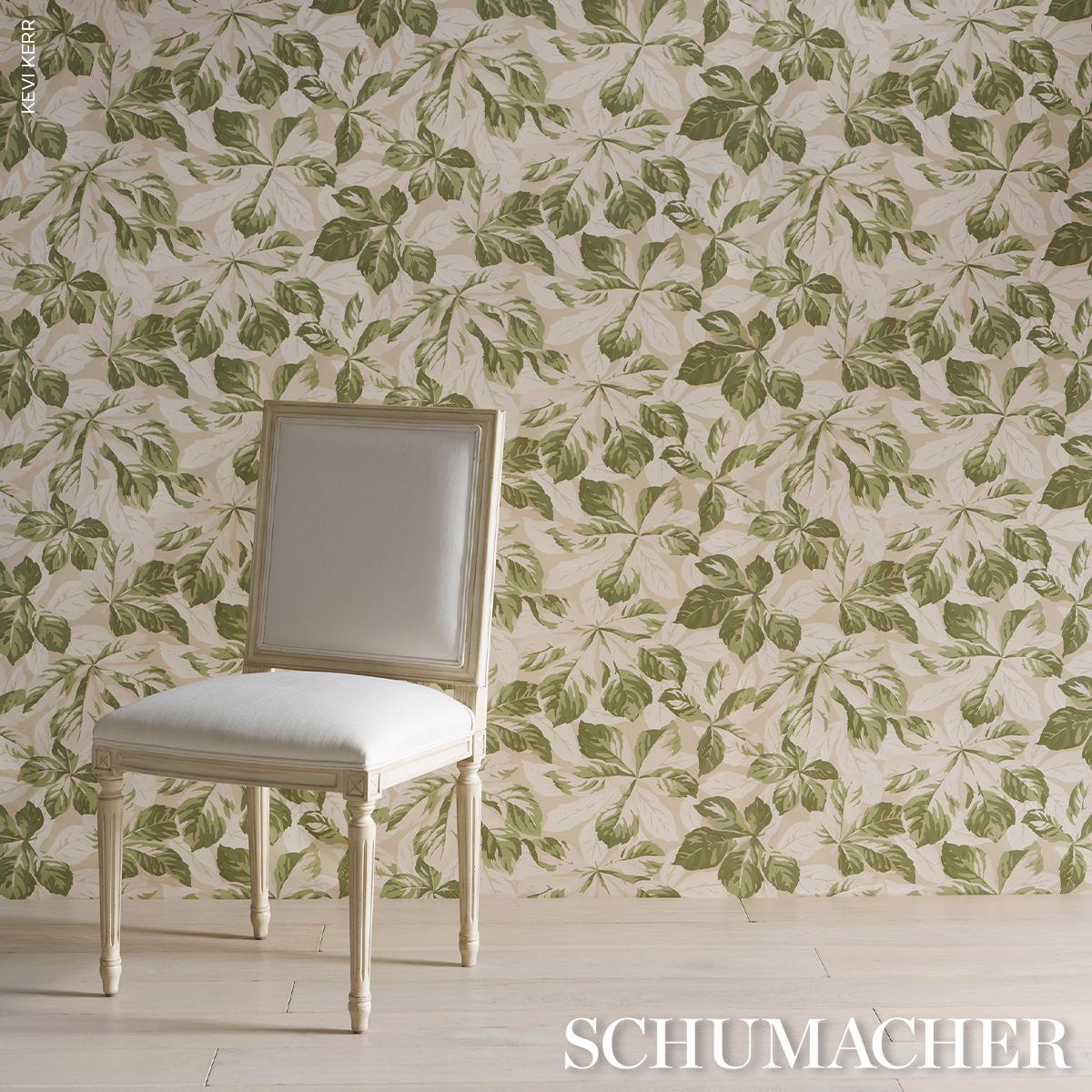 Schumacher Arboreal Handprint Leaf Wallpaper