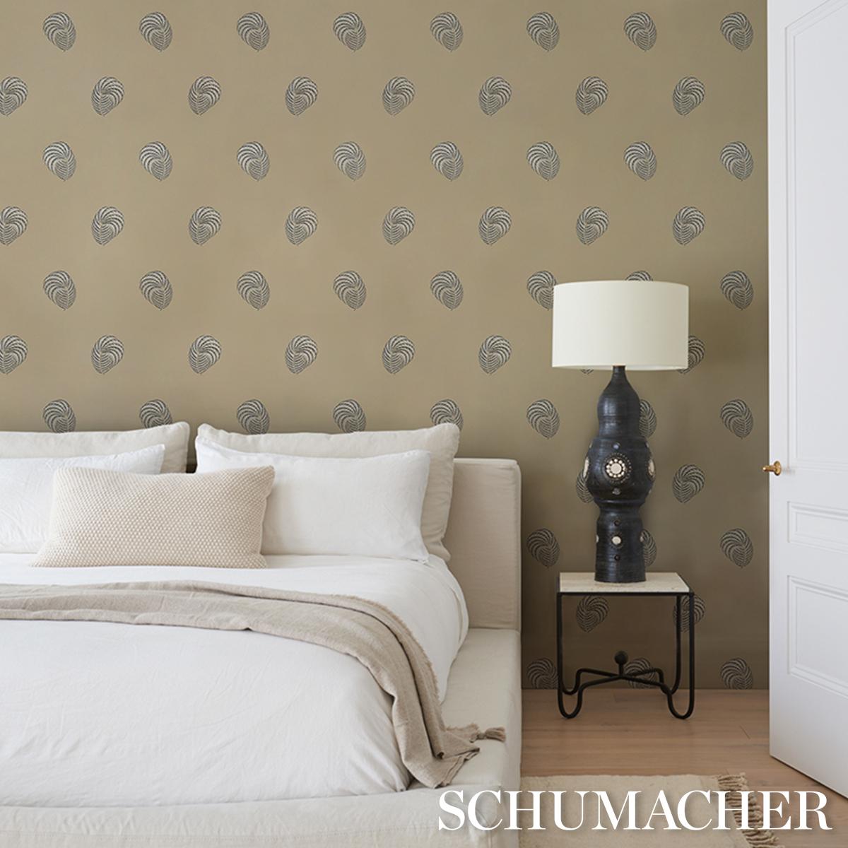 Schumacher Royal Plume Tan Wallpaper