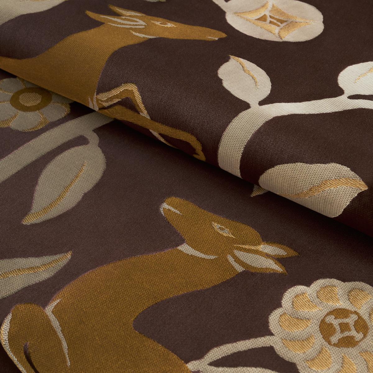 Schumacher Les Gazelles Au Bois Chocolate Fabric
