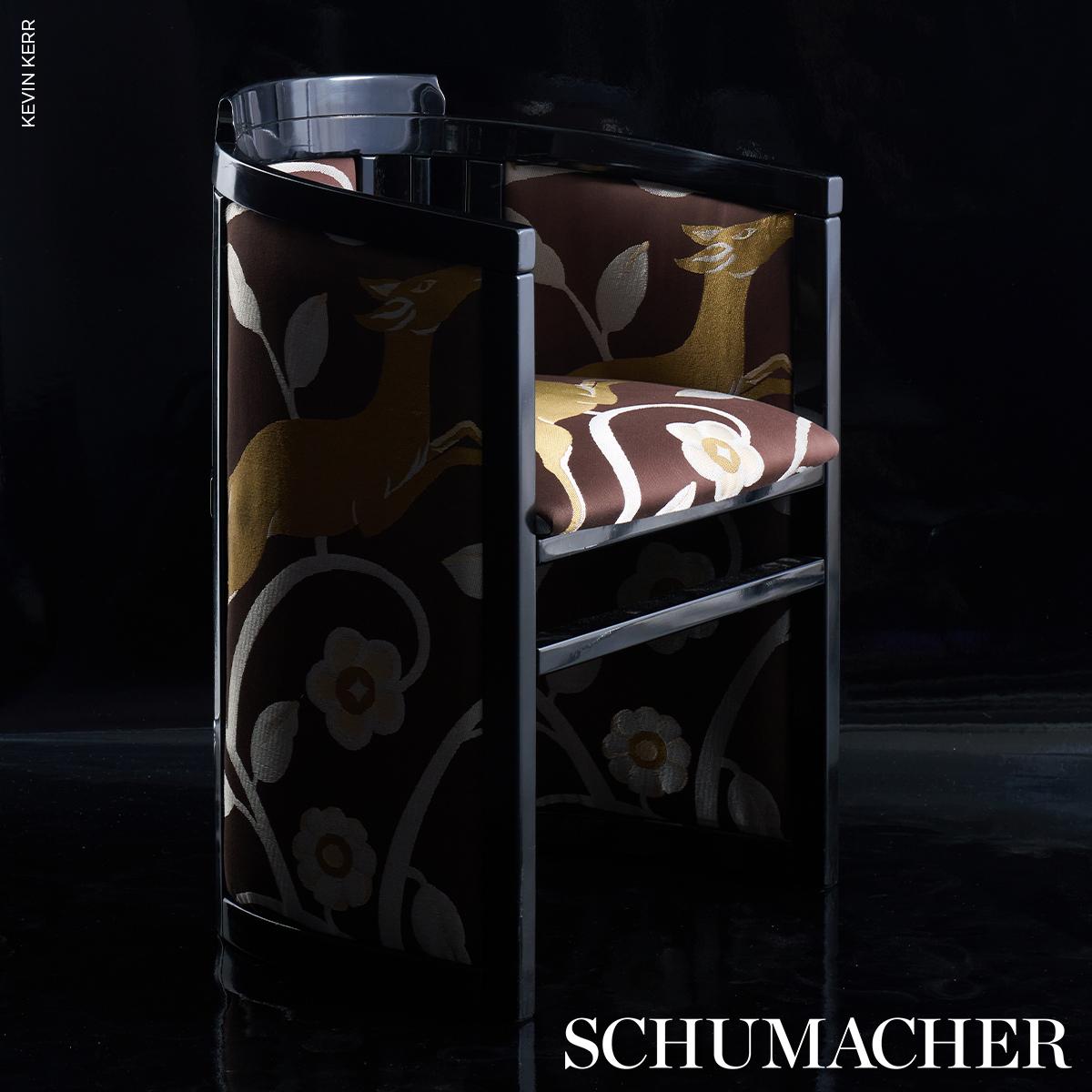 Schumacher Les Gazelles Au Bois Chocolate Fabric