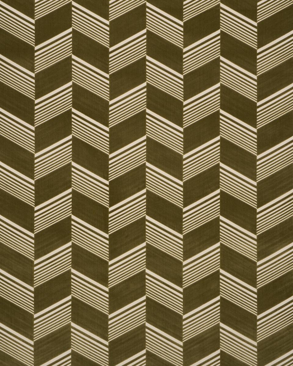 Schumacher Jessie Cut Velvet Olive Fabric