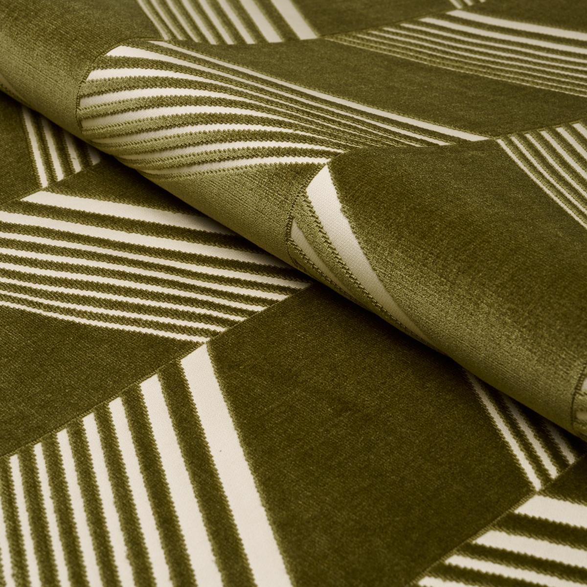 Schumacher Jessie Cut Velvet Olive Fabric