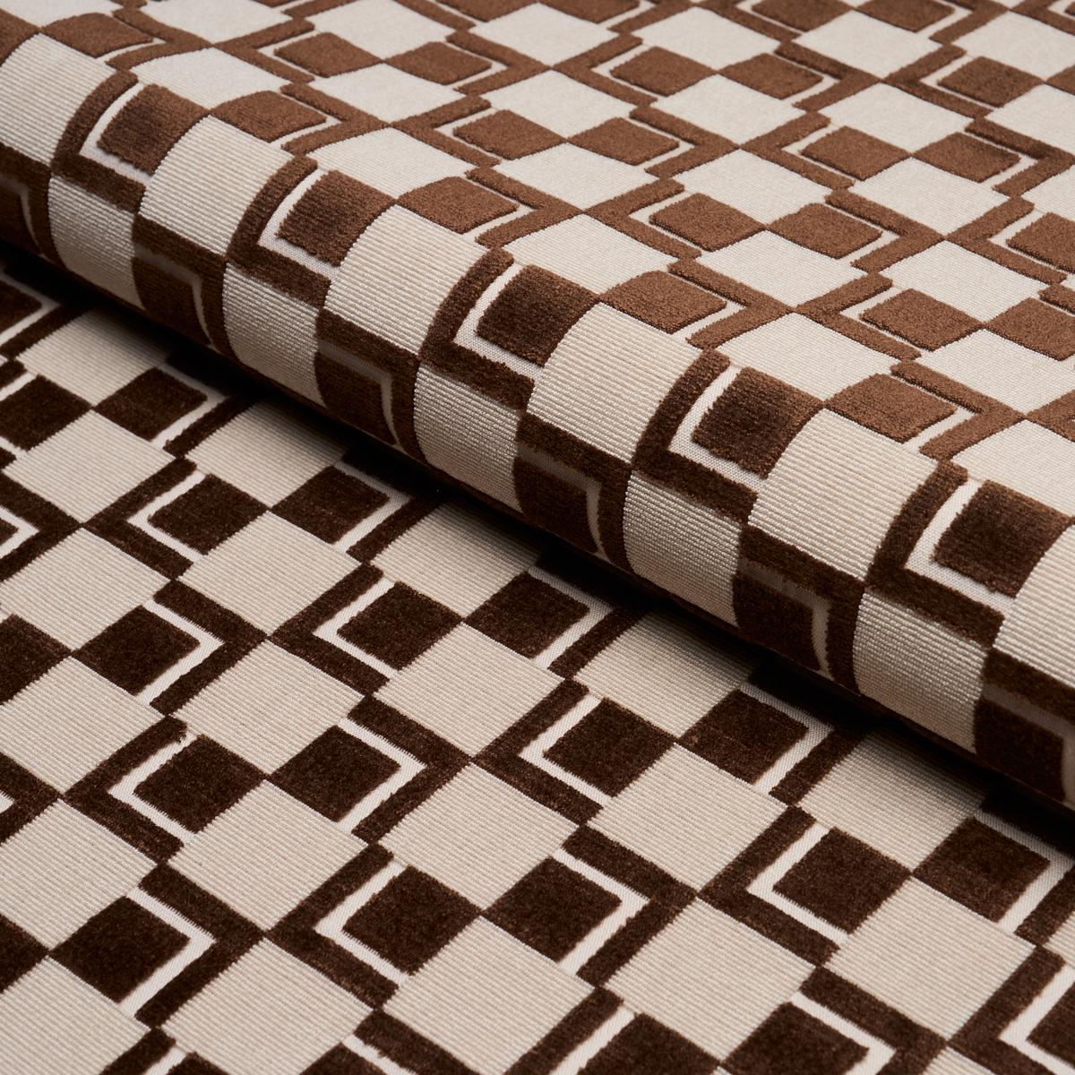 Schumacher Edison Velvet Chestnut Fabric