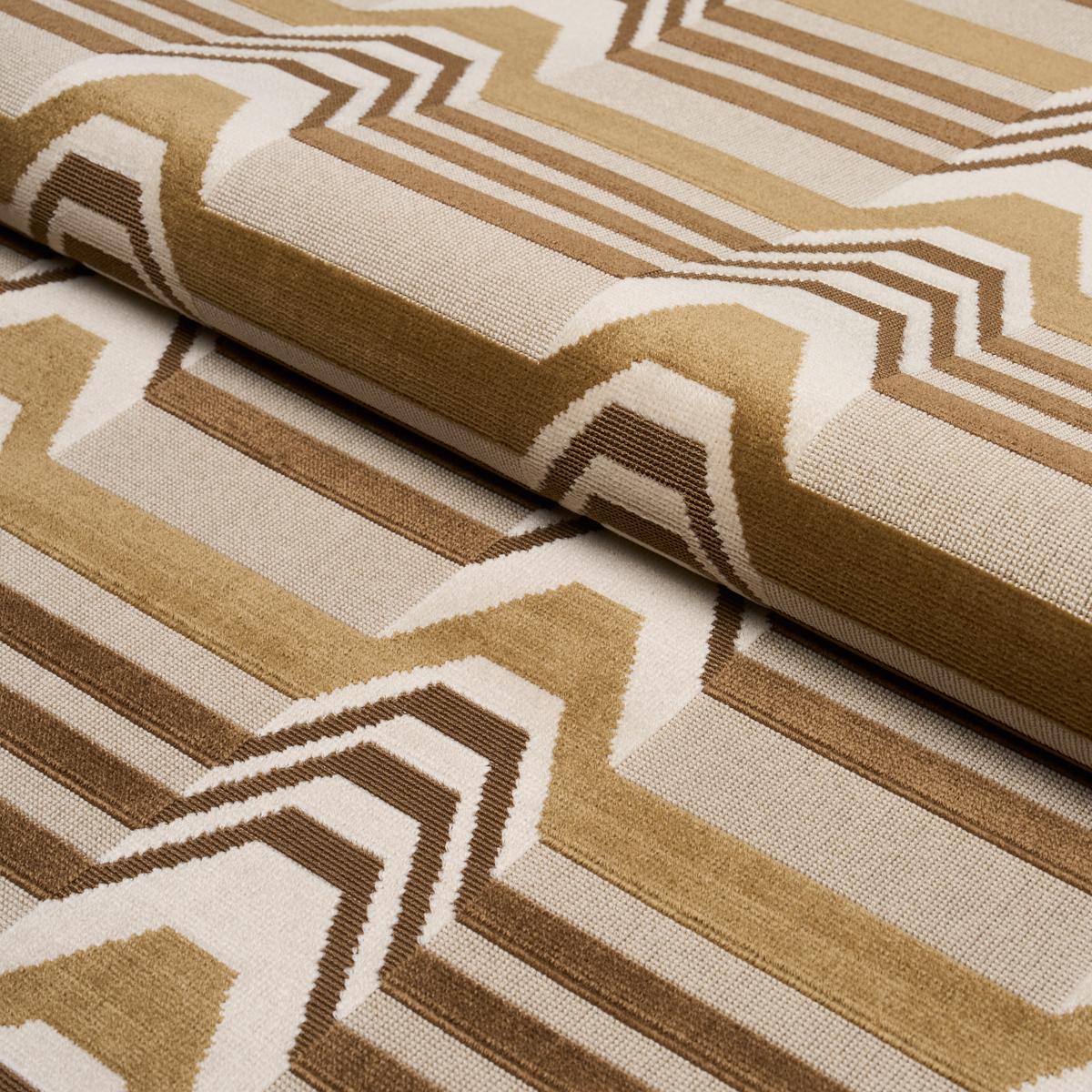 Schumacher Aldo Velvet Mocha & Camel Fabric