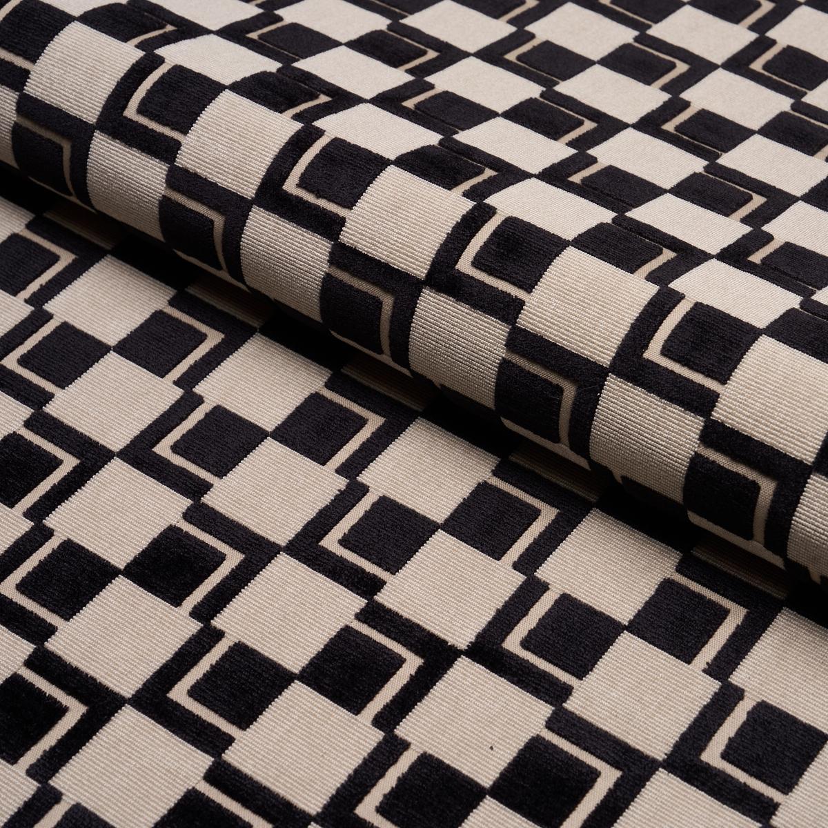 Schumacher Edison Velvet Noir Fabric