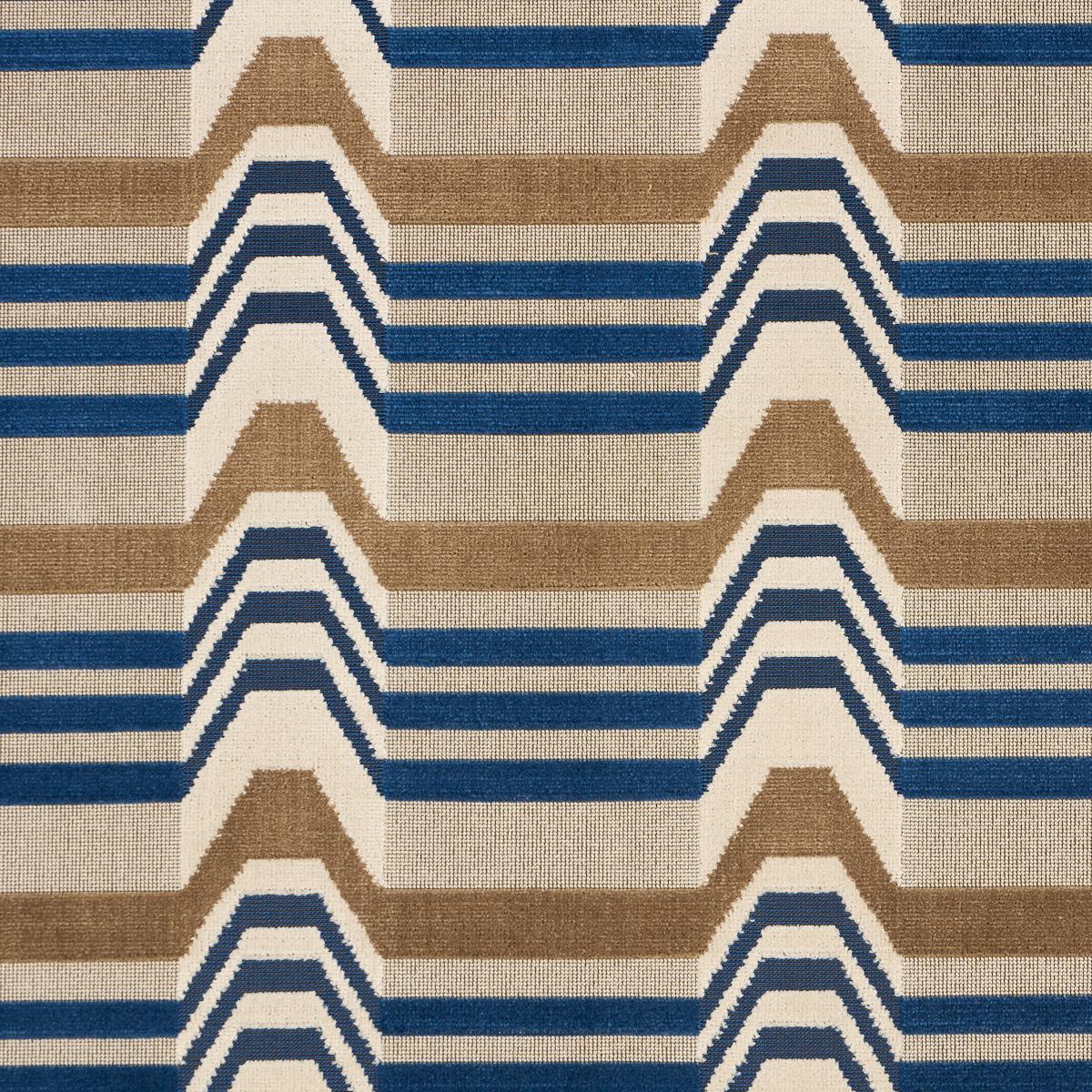 Schumacher Aldo Velvet Cadet & Camel Fabric