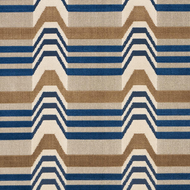 Schumacher Aldo Velvet Cadet & Camel Fabric