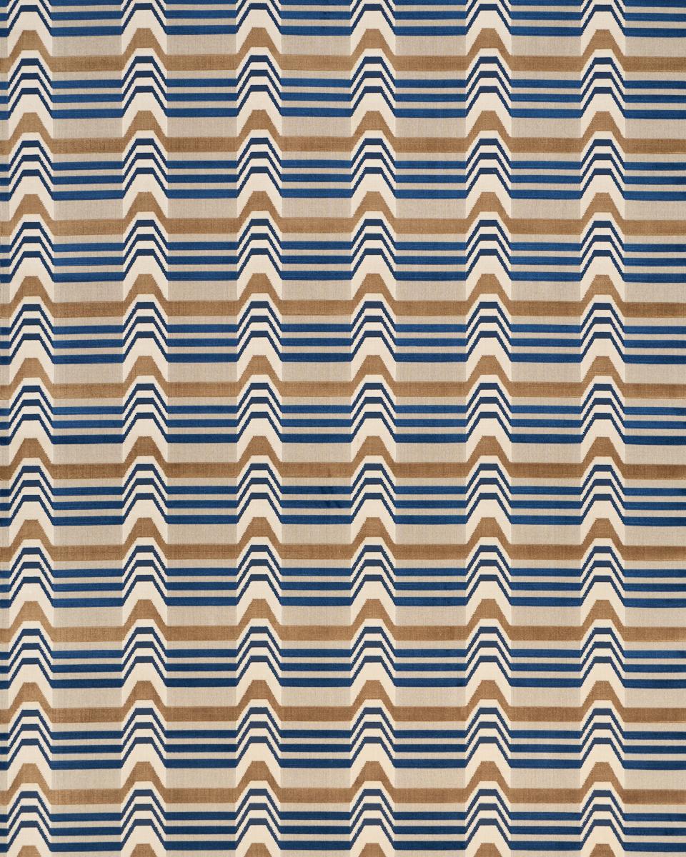 Schumacher Aldo Velvet Cadet & Camel Fabric