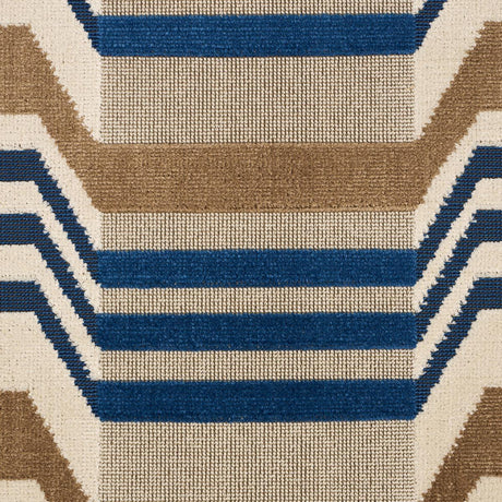 Schumacher Aldo Velvet Cadet & Camel Fabric