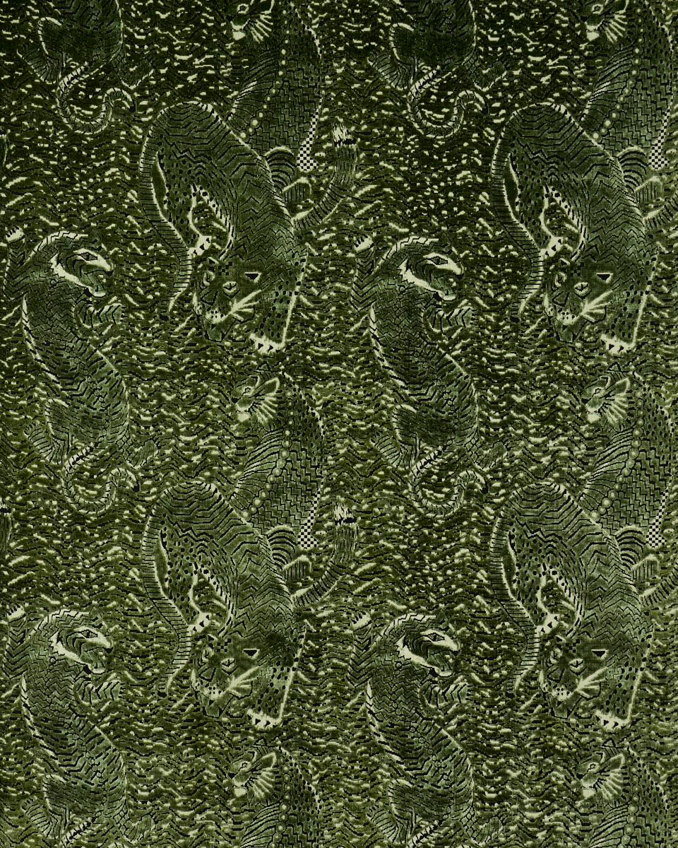 Schumacher Tigress Velvet Malachite Fabric