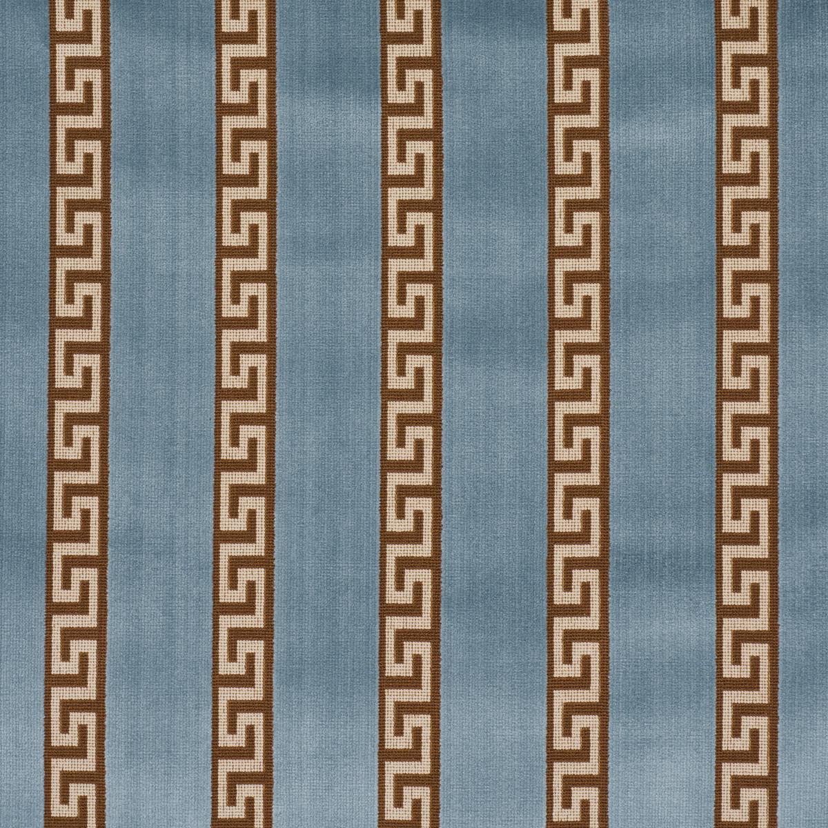 Schumacher Darius Velvet Stripe Aquamarine Fabric