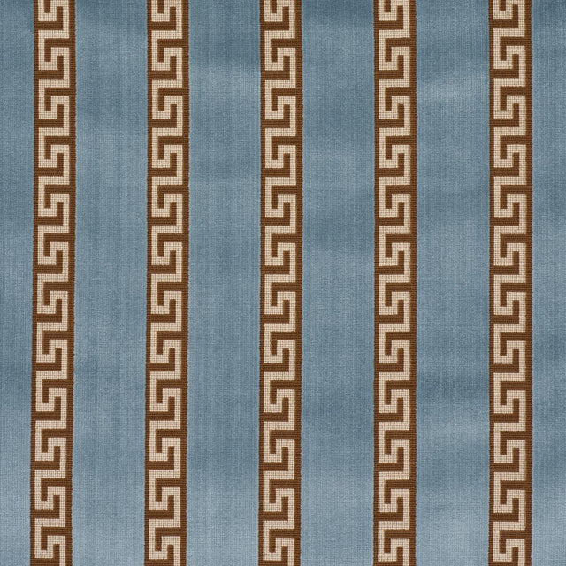 Schumacher Darius Velvet Stripe Aquamarine Fabric