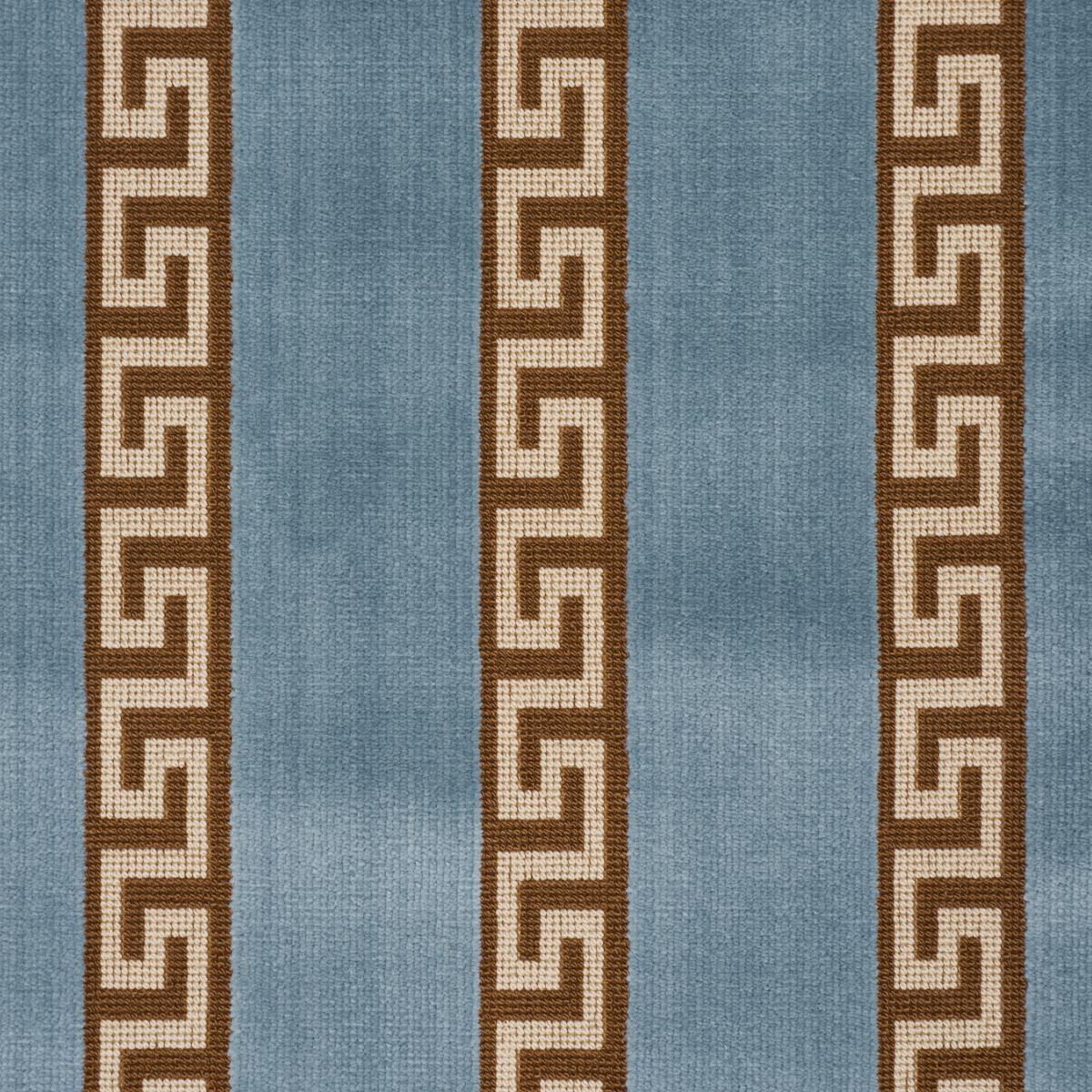 Schumacher Darius Velvet Stripe Aquamarine Fabric