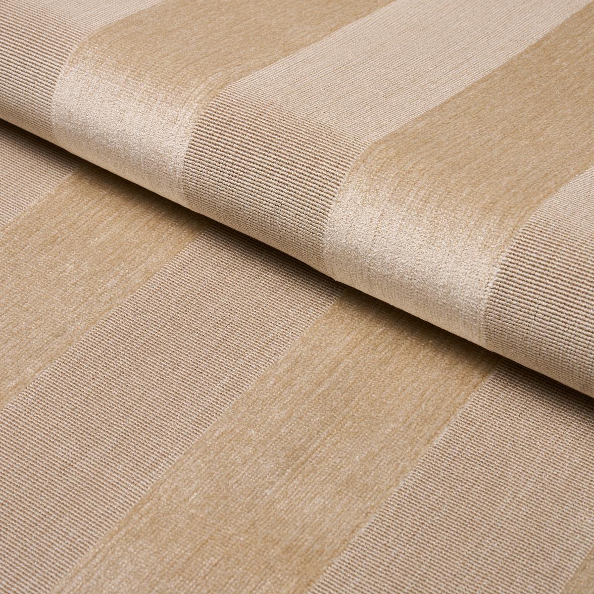 Schumacher Cunard Stri Velvet Champagne Fabric