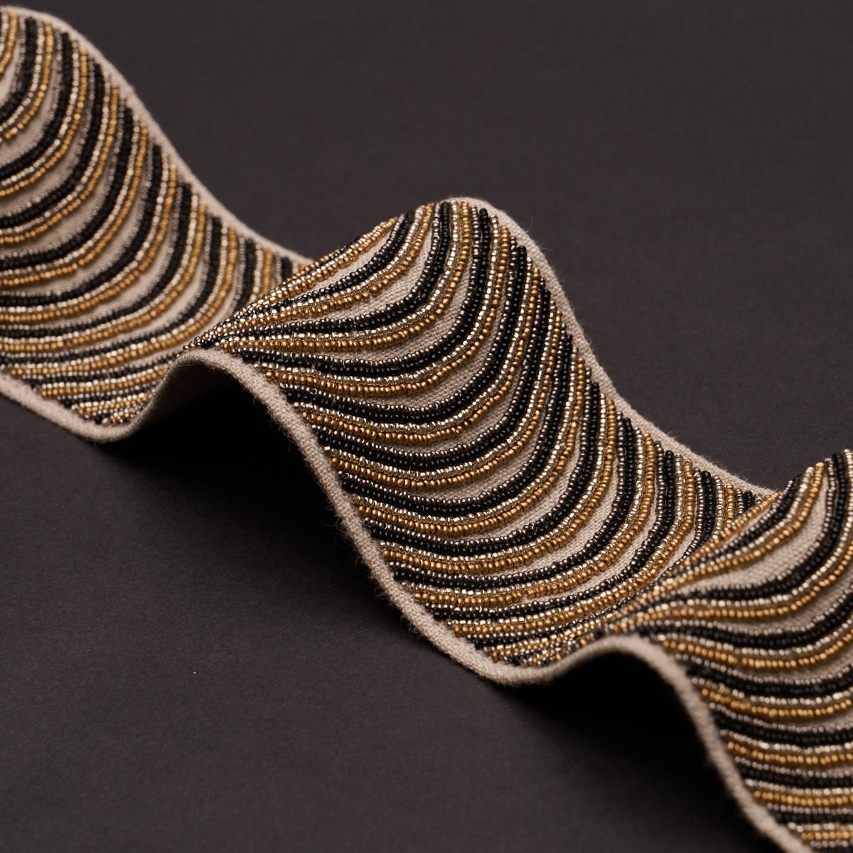 Schumacher Ebony Ziegfeld Beaded Tape