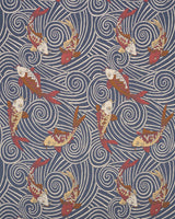 Schumacher Koi Fish Indigo Fabric