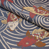 Schumacher Koi Fish Indigo Fabric
