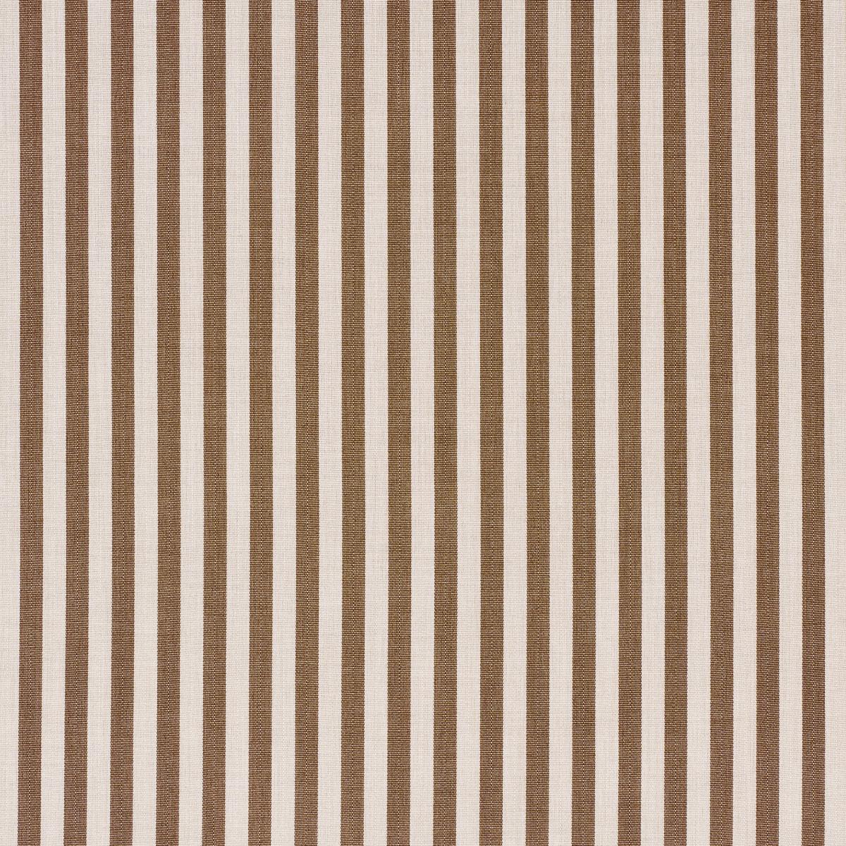 Schumacher Hanson Indoor/Outdoor Stripe Narrow Brown Fabric