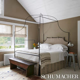 Schumacher Hanson Indoor/Outdoor Stripe Narrow Brown Fabric