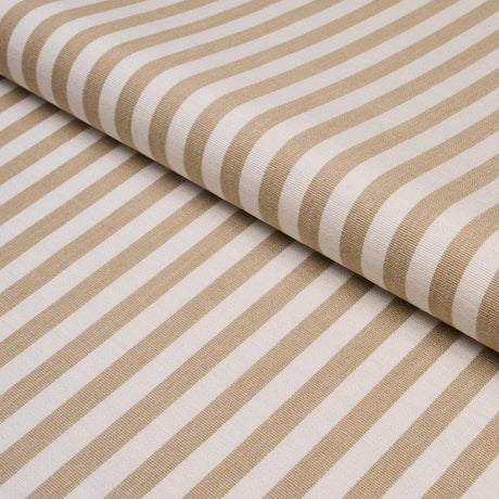 Schumacher Hanson Indoor/Outdoor Stripe Narrow Sand Fabric
