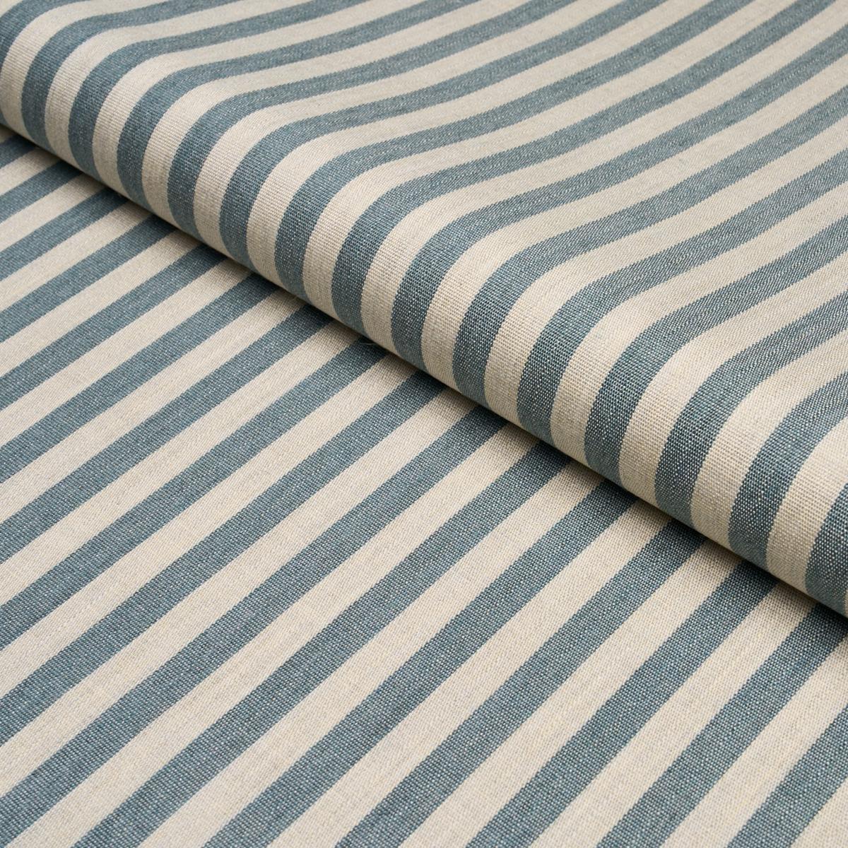 Schumacher Hanson Indoor/Outdoor Stripe Narrow Teal Fabric