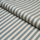 Schumacher Hanson Indoor/Outdoor Stripe Narrow Teal Fabric