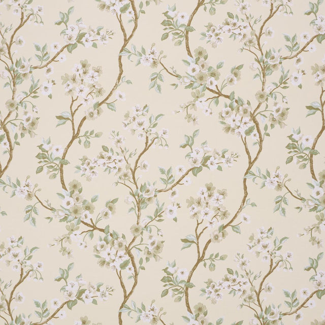 Schumacher Cherry Blossom Citron Fabric