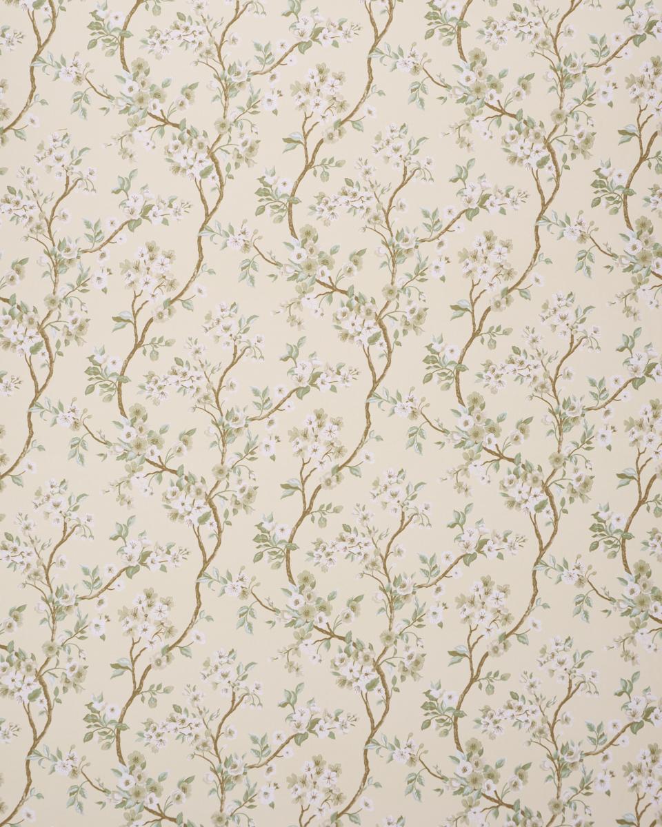 Schumacher Cherry Blossom Citron Fabric
