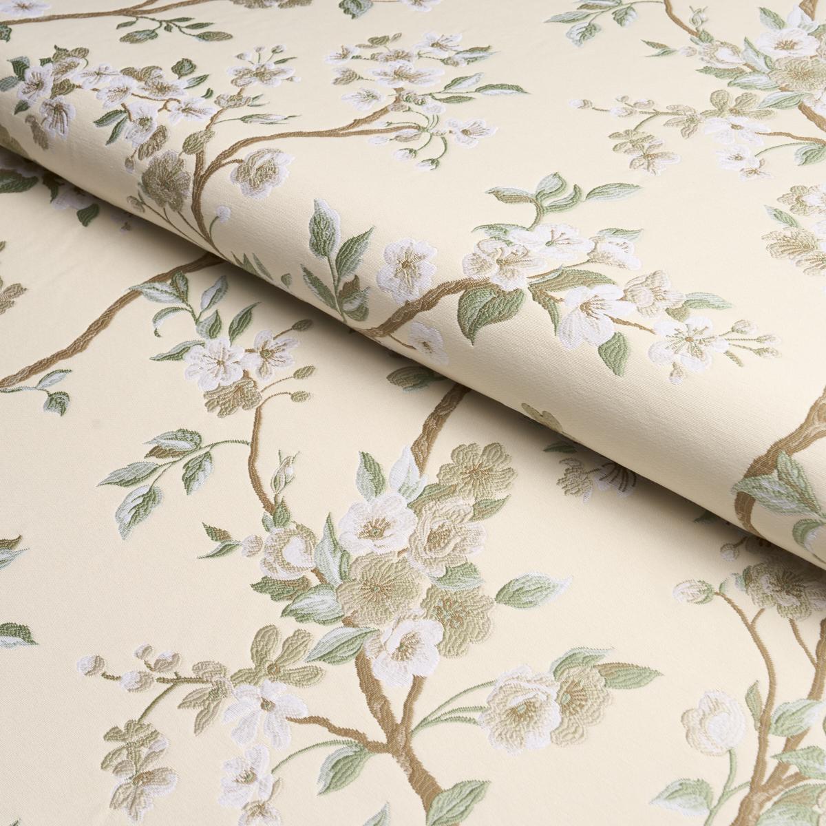 Schumacher Cherry Blossom Citron Fabric