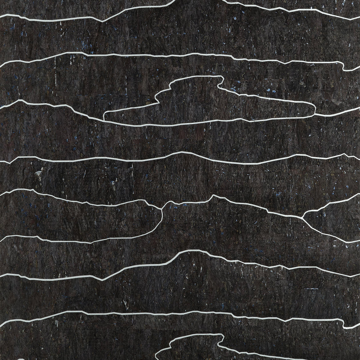 Thibaut Cloud Mosaic Black Silver Wallpaper