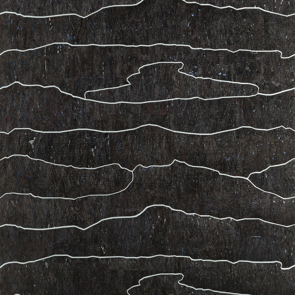 Thibaut Cloud Mosaic Black Silver Wallpaper