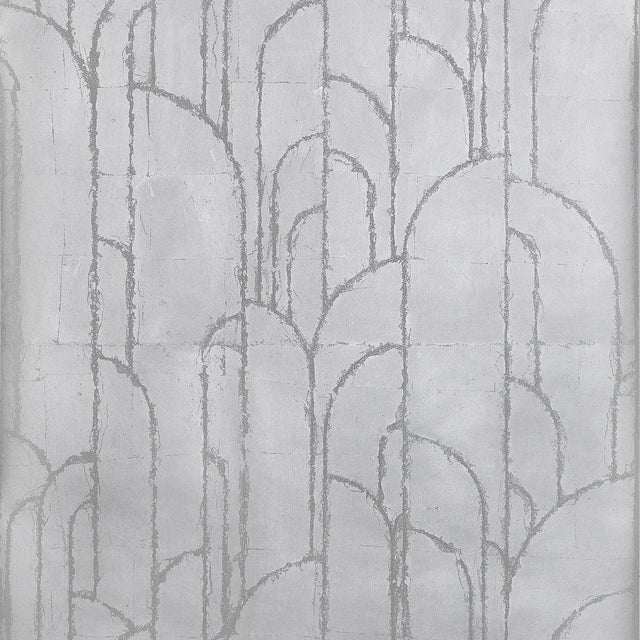Thibaut Deco Moon Silver Wallpaper