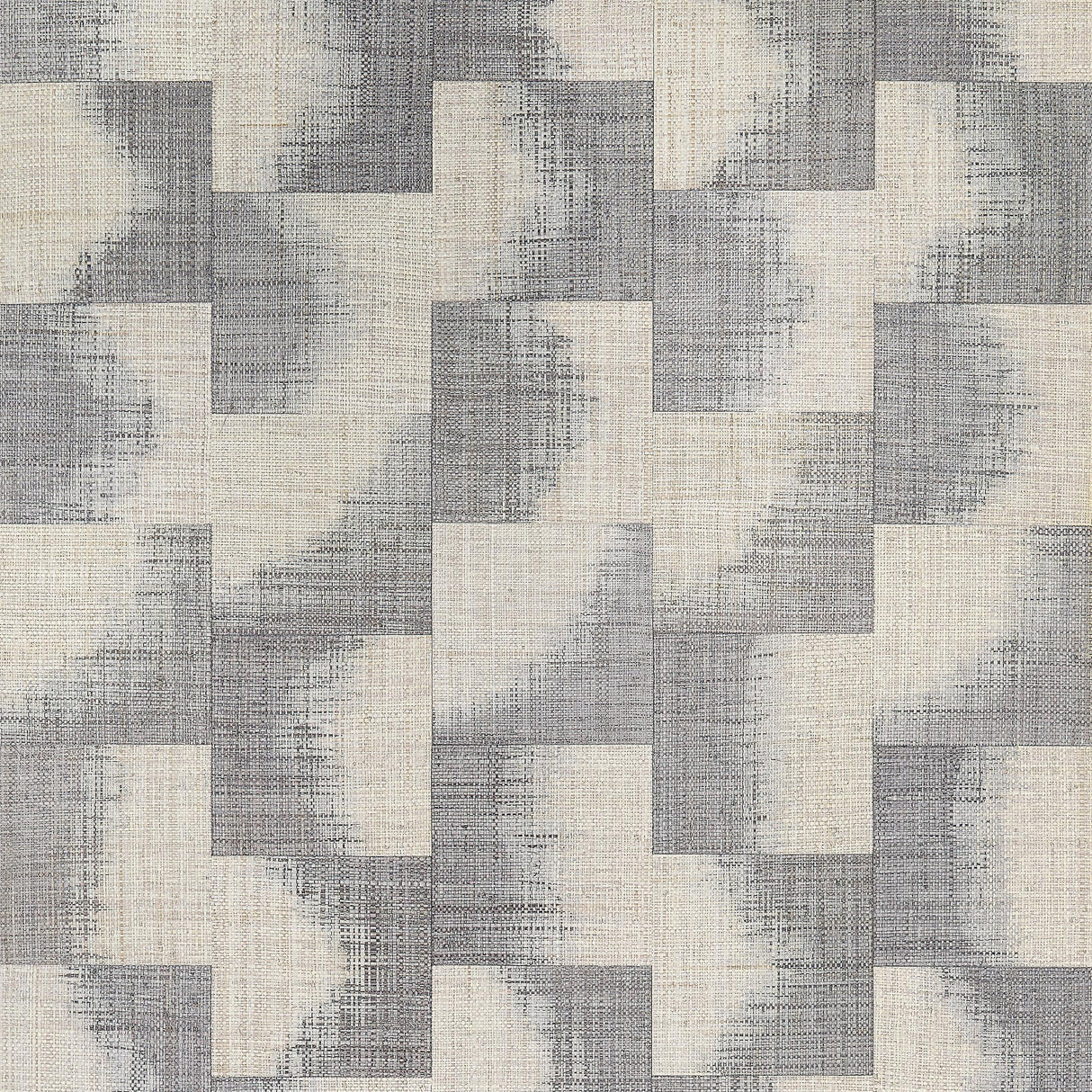 Thibaut Raffia Squares Graphite Wallpaper