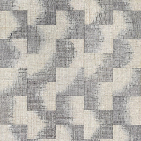Thibaut Raffia Squares Graphite Wallpaper