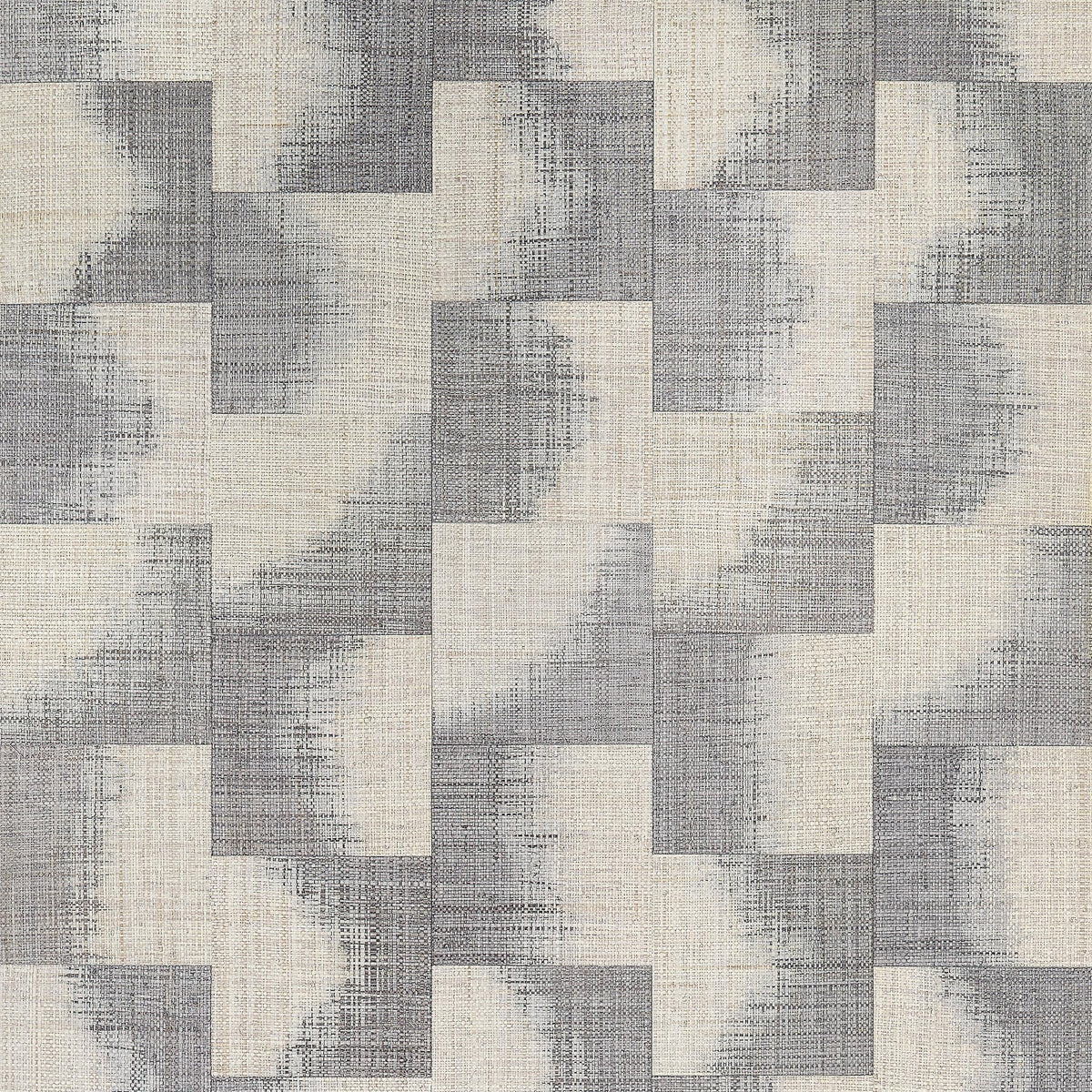 Thibaut Raffia Squares Graphite Wallpaper