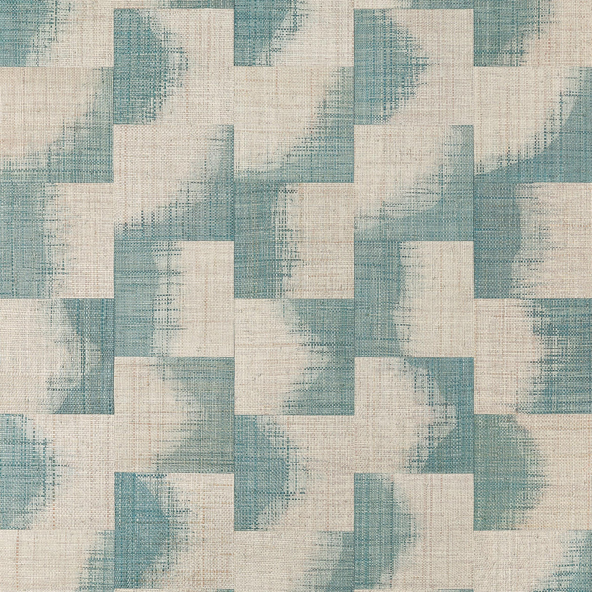 Thibaut Raffia Squares Mineral Wallpaper