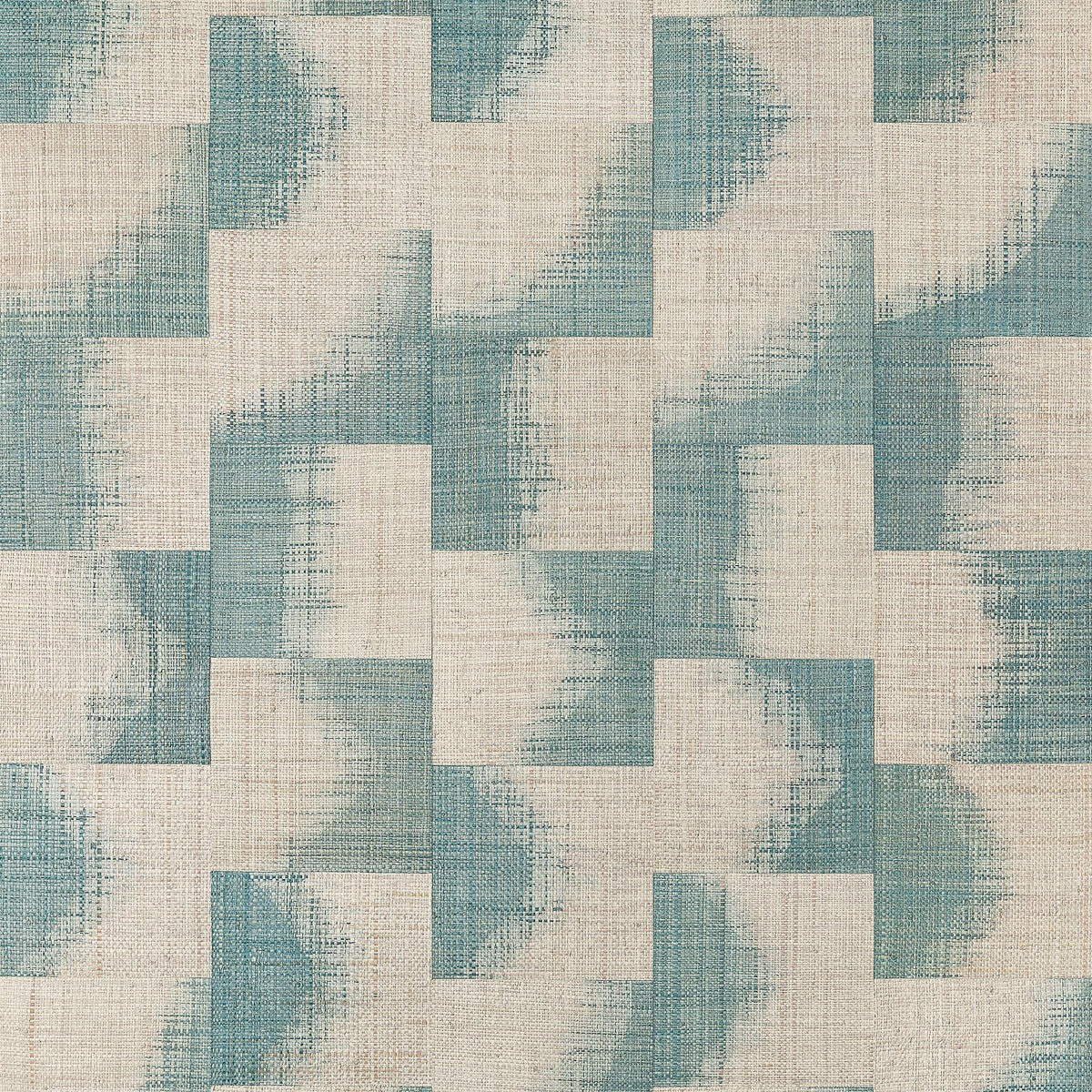 Thibaut Raffia Squares Mineral Wallpaper