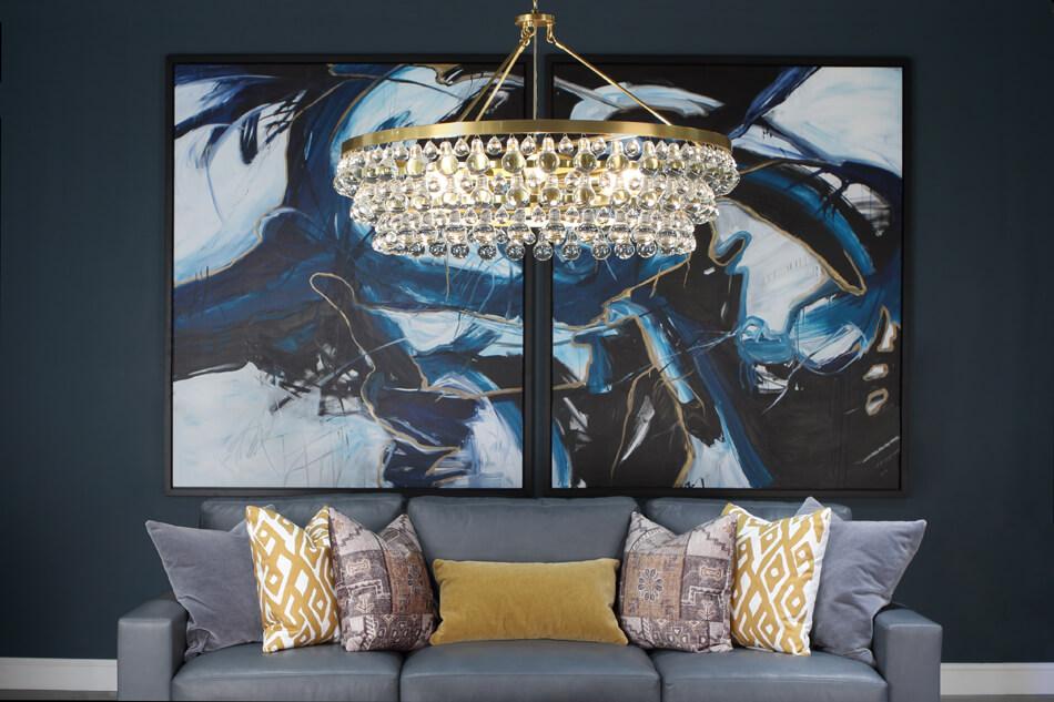 Robert Abbey (1004) 35" x 23.75" BLING CHANDELIER