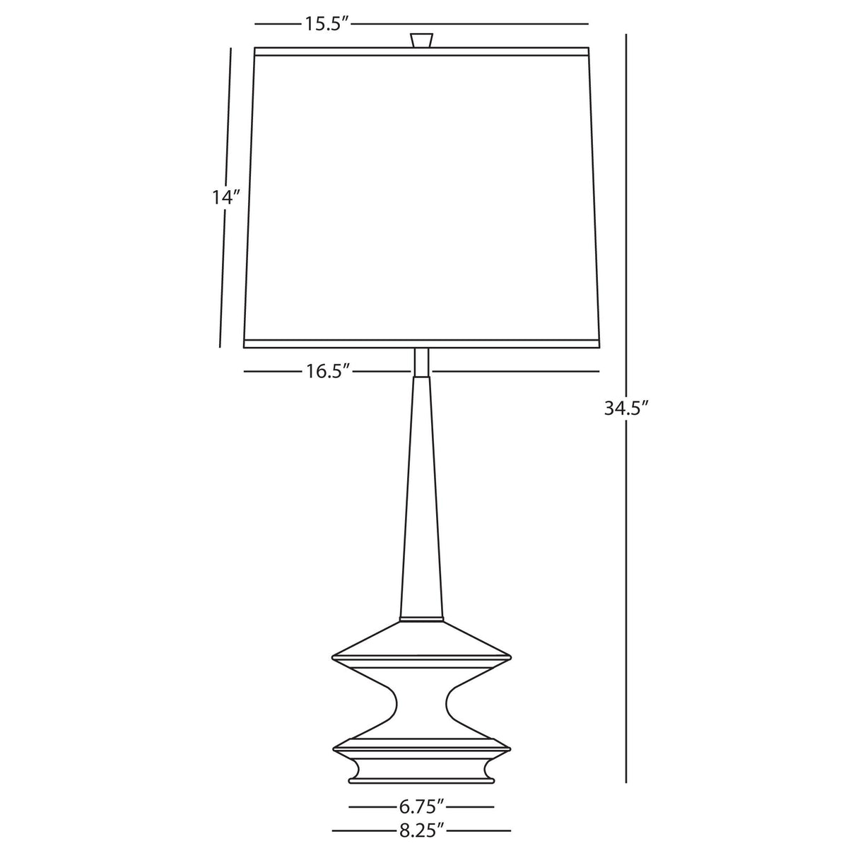 Robert Abbey (1041) 8.13" x 34.5" FLETCHER TABLE LAMP