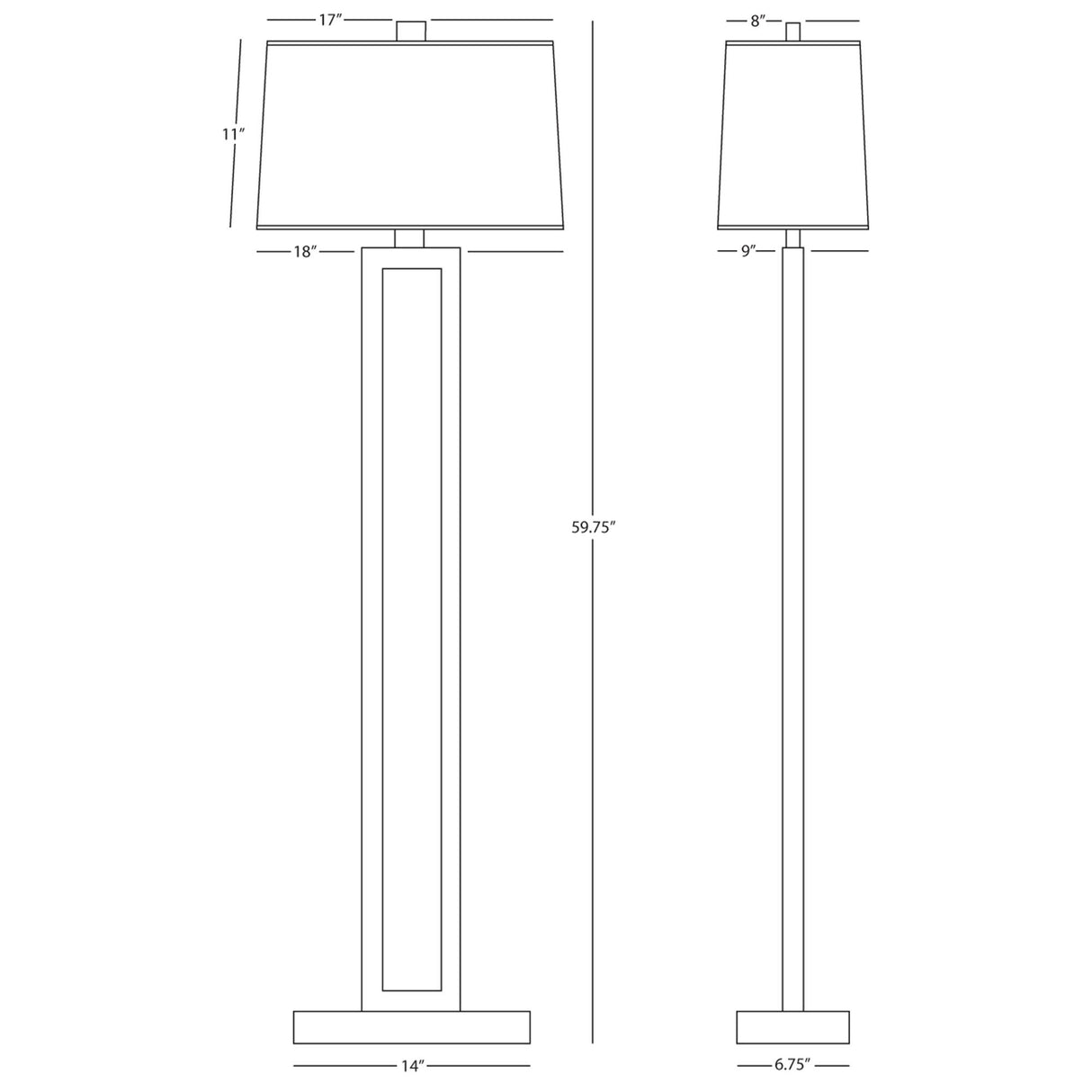 Robert Abbey (108X) 14" x 59.75" DOUGHNUT FLOOR LAMP