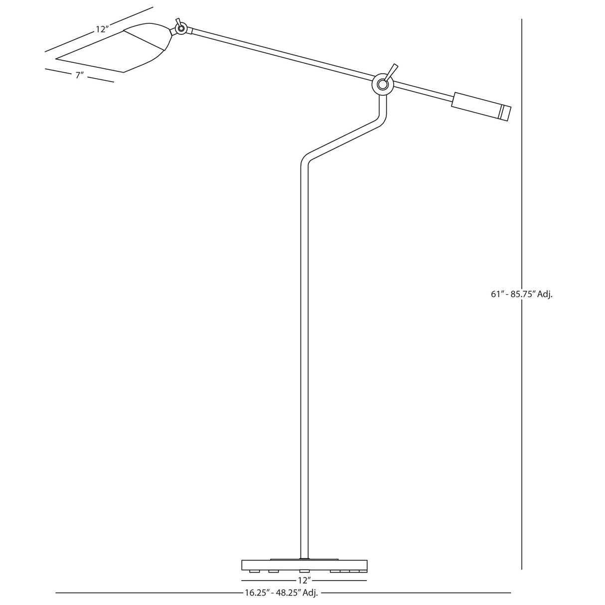 Robert Abbey (1211) 12" x 61" FERDINAND FLOOR LAMP
