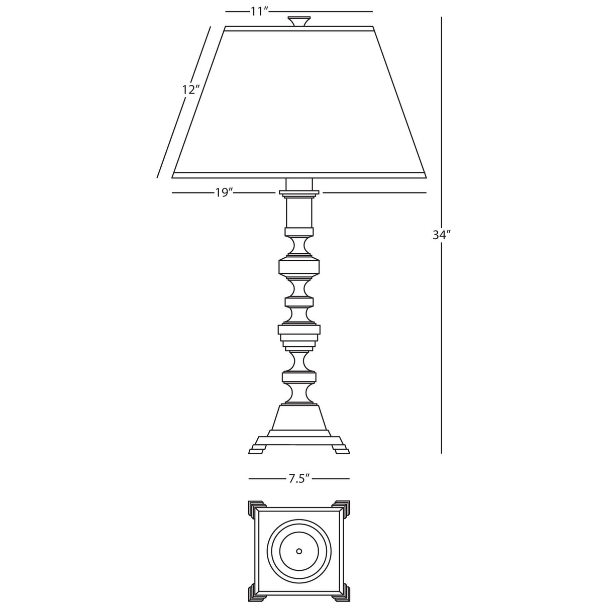 Robert Abbey (1220) 5.75" x 34" ARTHUR TABLE LAMP