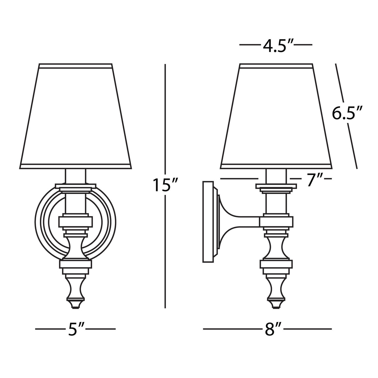 Robert Abbey (1224) 7" x 15" ARTHUR WALL SCONCE