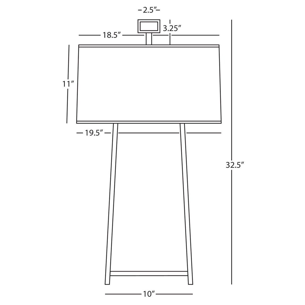 Robert Abbey (1245) 10" x 32.25" COOPER TABLE LAMP
