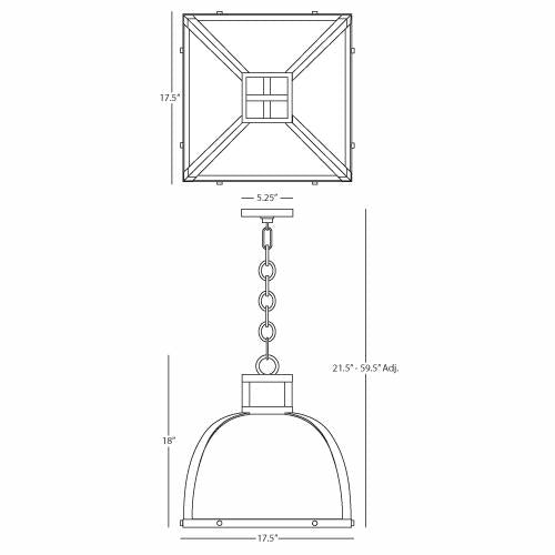 Robert Abbey (1446) 17.5" x 18" RANGER PENDANT